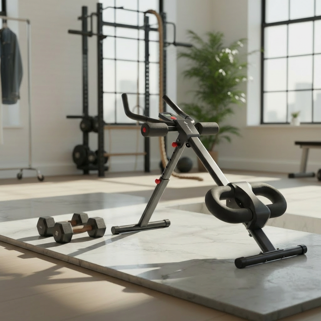 ABDOMAXA™ – Machine Abdos Réglable & Pliable avec Protection Genoux