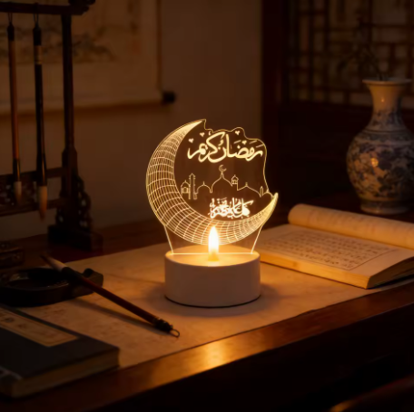 Lampe de Nuit LED 3D à Pile – Veilleuse Décorative Effet Illusion